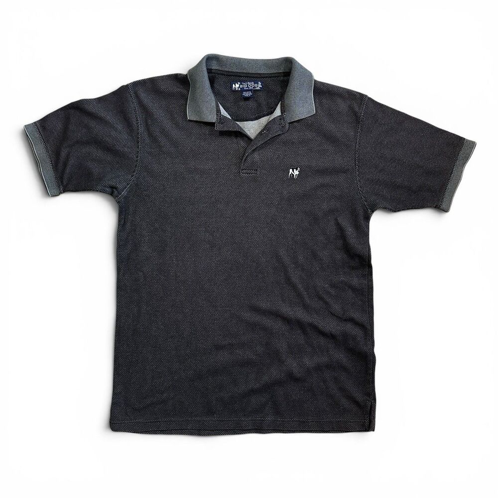 Vintage BIG DOGS Polo / Golf Shirt Gray Charcoal Large 90s/Y2K  Mallcore